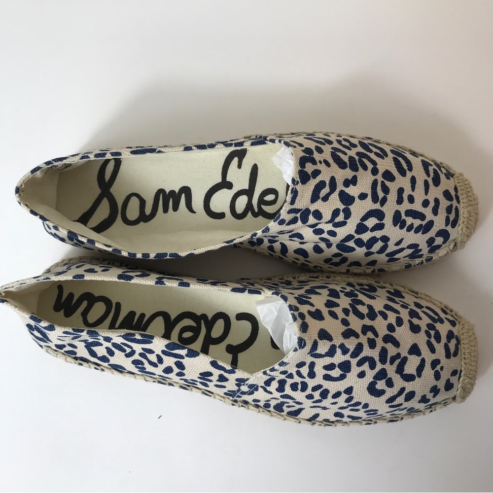 Sam Edelman Leopard Print Verona Espadrilles Dark Blue Tan Beige Womens Size 7.5 - Picture 13 of 13
